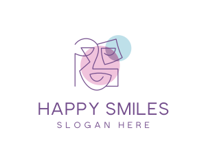 Smile Abstract Face  logo design