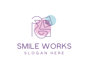 Smile Abstract Face  logo design