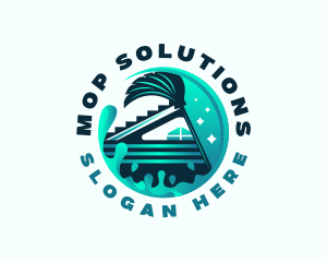 Cleaning Mop Broom logo design