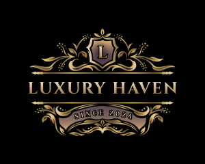 Luxury Floral Crest logo design
