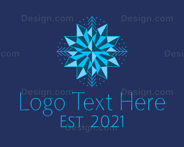 Blue Star Snowflake Logo