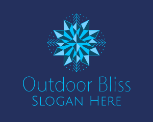 Blue Star Snowflake Logo