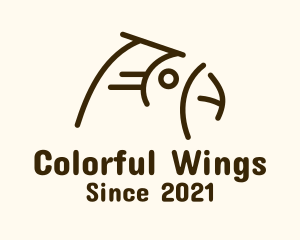 Brown Minimalist Parrot logo