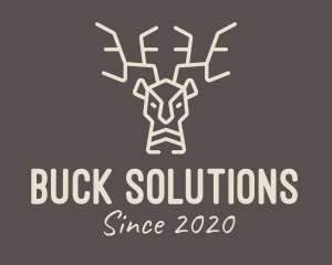 Beige Wild Reindeer logo design