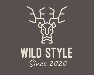 Beige Wild Reindeer logo design