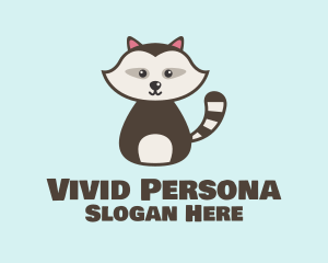 Cute Racoon Character logo