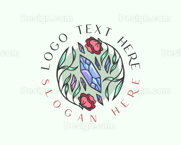 Floral Crystal Jewelry Logo