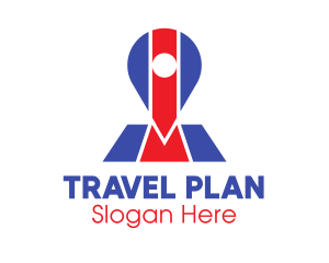 Patriotic Location Pin Map logo