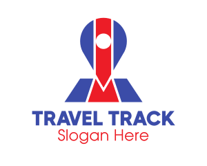 Patriotic Location Pin Map logo