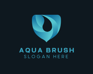 Water Droplet Shield logo design