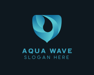 Water Droplet Shield logo design