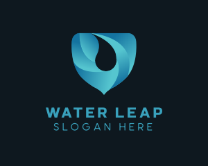 Water Droplet Shield logo design