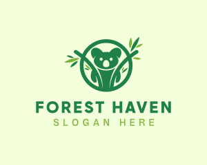 Green Forest Koala logo design