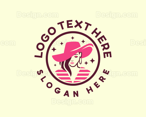 Woman Hat Fashion Logo