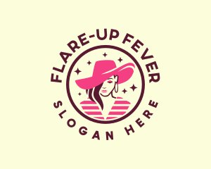 Woman Hat Fashion logo design