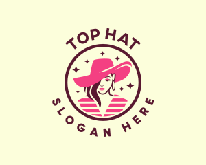 Woman Hat Fashion logo design