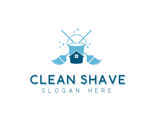 Housekeeping Janitorial Cleaning Tools logo design