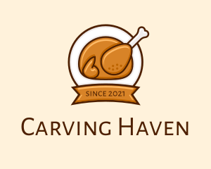 Rotisserie Roast Chicken BBQ logo design