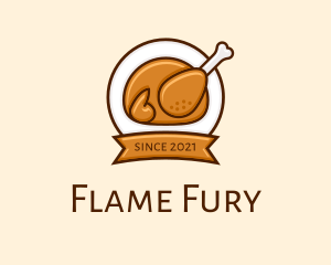 Rotisserie Roast Chicken BBQ logo design