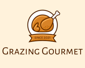 Rotisserie Roast Chicken BBQ logo design