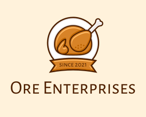 Rotisserie Roast Chicken BBQ logo design