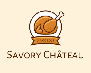 Rotisserie Roast Chicken BBQ logo design