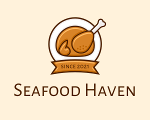 Rotisserie Roast Chicken BBQ logo design