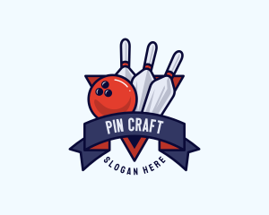 Bowling Pin Bowling Ball Tournament logo design
