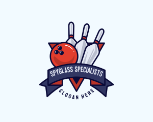 Bowling Pin Bowling Ball Tournament logo design