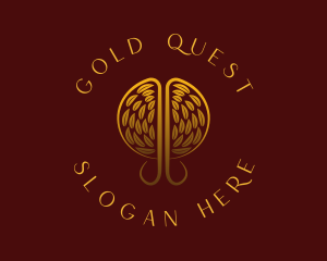 Gold Wellness Tree logo design