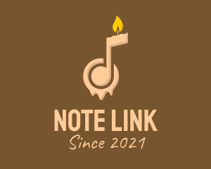 Music Note Candle  logo design