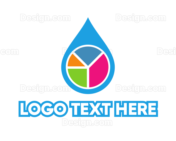 Pie Chart Droplet Logo