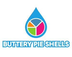 Pie Chart Droplet logo design