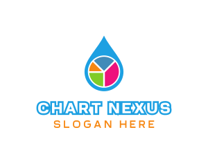 Pie Chart Droplet logo