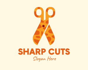 Giraffe Pattern Scissors  logo design