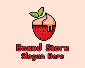 Strawberry Sundae Dessert Logo