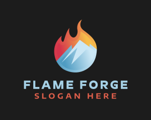 Flame Cool Mountain  logo design