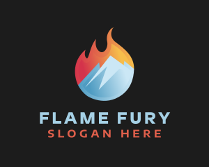 Flame Cool Mountain  logo design