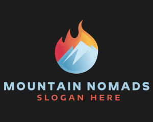 Flame Cool Mountain  logo design