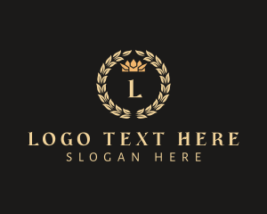 Luxury Crown Wreath logo