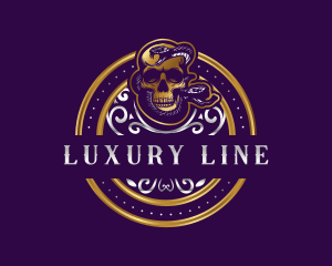 Luxury Skull Snake logo design