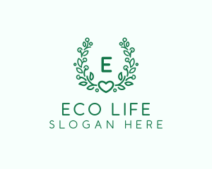 Natural Heart Wreath logo design