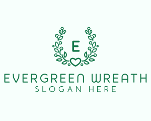 Natural Heart Wreath logo design