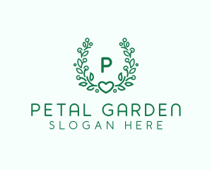 Natural Heart Wreath logo design