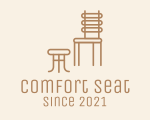 Wooden Chair Footstool  logo design