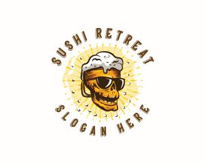 Skull Beer Mug logo design