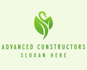 Green Eco Swan  logo design