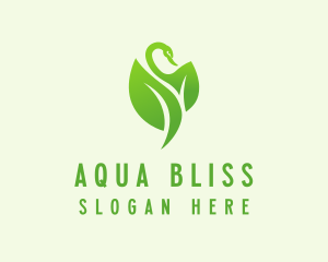 Green Eco Swan  logo design