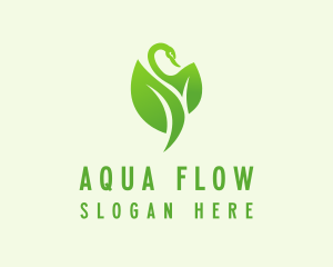 Green Eco Swan  logo design