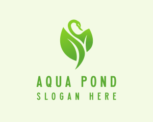 Green Eco Swan  logo design